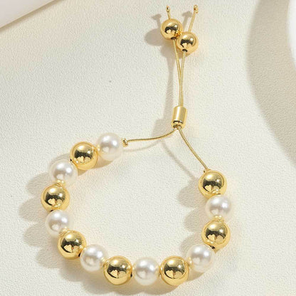 popular copper plated 14K beaded bracelet ins cold wind delicate personality pearl bracelet bracelet female wholesale