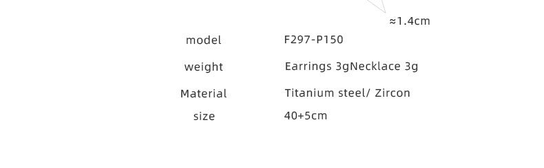 Wholesale Fashion Round Titanium Steel Inlay Zircon Earrings Necklace