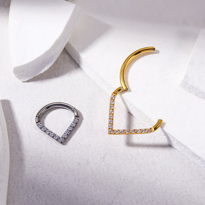1 Piece Fashion Water Droplets Inlay Titanium Zircon Nose Ring