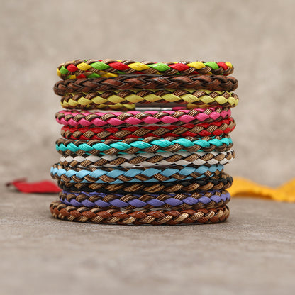 Ethnic Style Geometric Cloth Wholesale Drawstring Bracelets