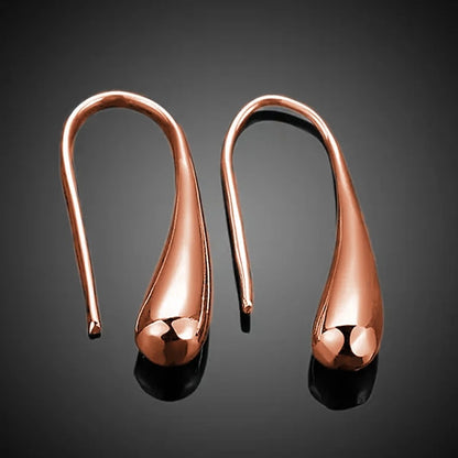 1 Pair Basic Streetwear Cool Style U Shape Water Droplets Plating Copper Earrings