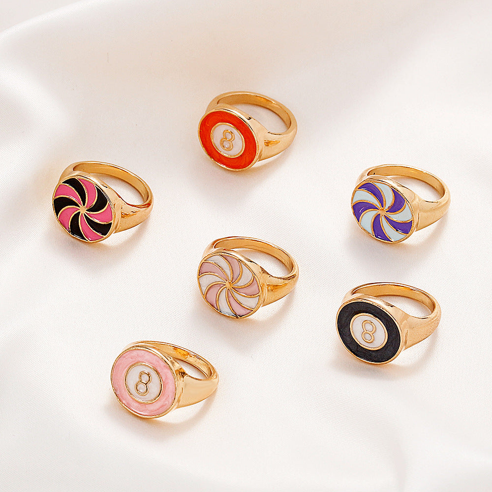 Wholesale Jewelry Geometric Color Windmillring Ring Gooddiy