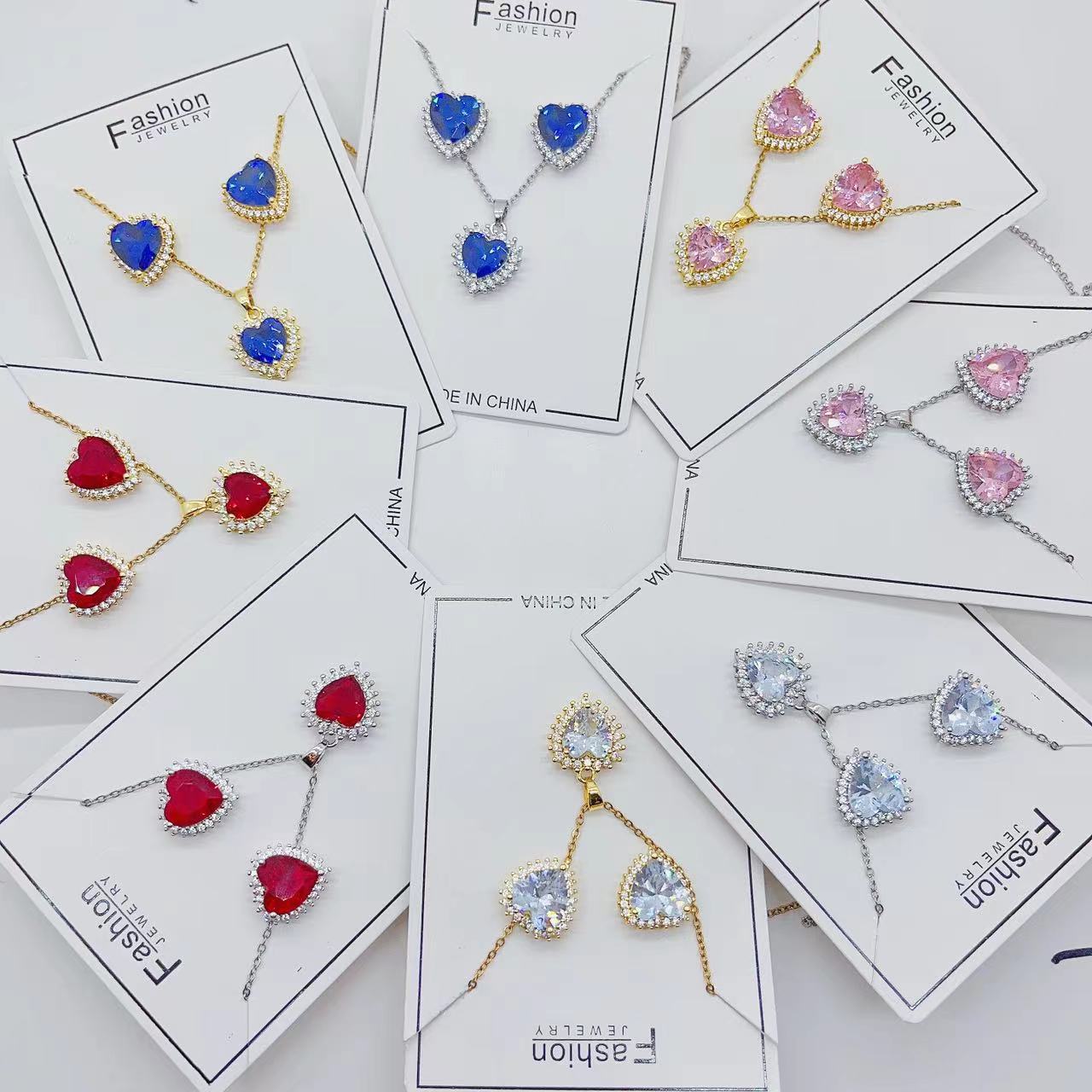 2 Pieces Fashion Heart Shape Titanium Steel Plating Inlay Zircon Women's Jewelry Set