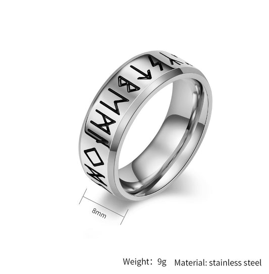 1 Piece Simple Style Symbol Titanium Steel Polishing Rings