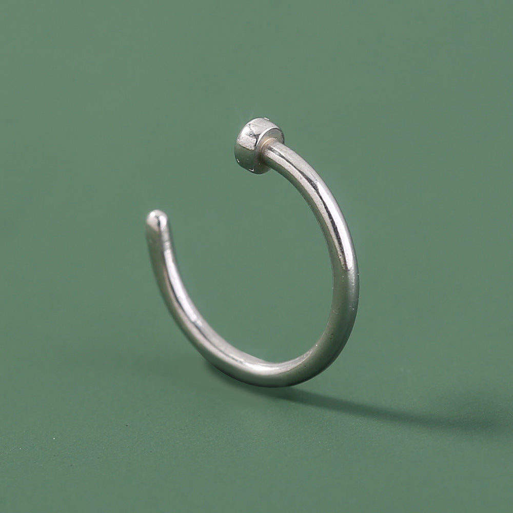 Fashion New Personality Exaggerated Stainless Steel False Nose Ring C-shaped Nose Nail Jewelry