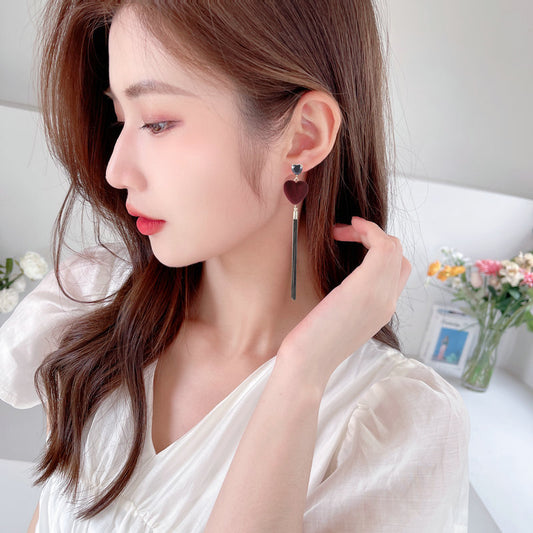 1 Pair Lady Heart Shape Plating Copper Drop Earrings