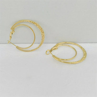 1 Pair Chinoiserie Solid Color Plating Titanium Steel Hoop Earrings