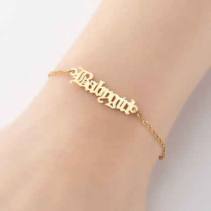 1 Piece Simple Style Letter Stainless Steel Plating Bracelets