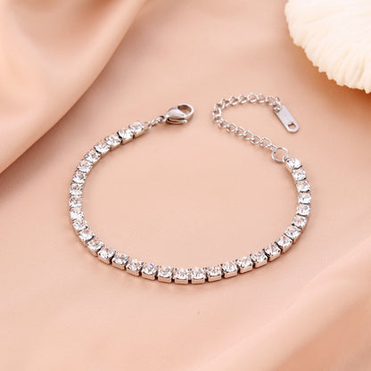 Lady Geometric Stainless Steel Diamond Bracelets