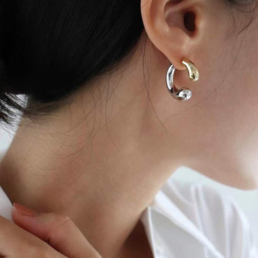 1 Pair Fashion C Shape Plating Metal Gold Plated Earrings