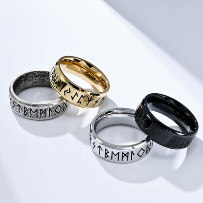 1 Piece Simple Style Symbol Titanium Steel Polishing Rings