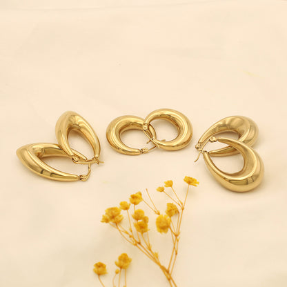 1 Pair Simple Style C Shape U Shape V Shape Plating Stainless Steel Earrings