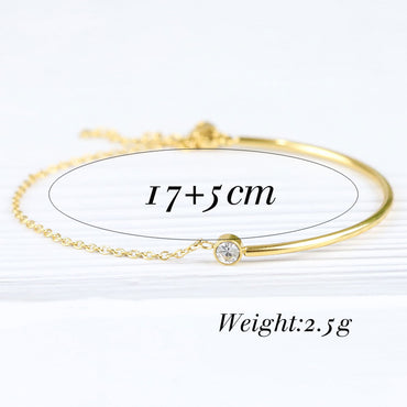 Simple Style Round Titanium Steel Inlay Zircon Bracelets