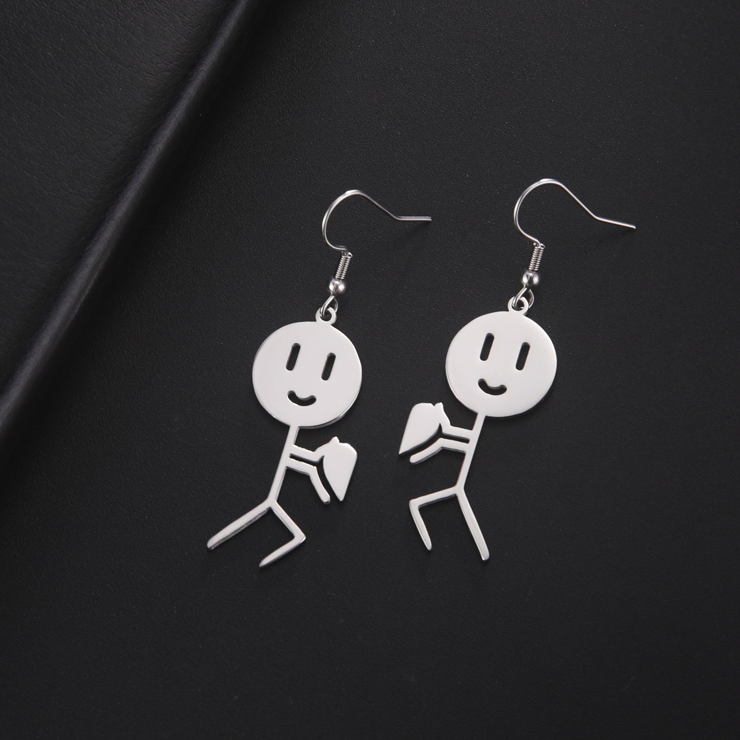 1 Pair Funny Cartoon Plating Stainless Steel Drop Earrings