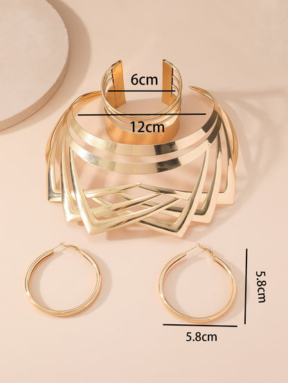 Retro Geometric Metal Plating Gold Plated Women's Necklace