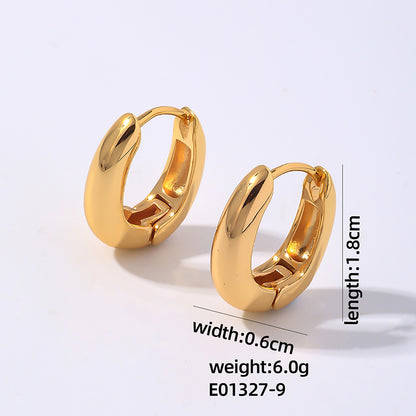 1 Pair Simple Style Geometric Plating Stainless Steel Hoop Earrings Drop Earrings