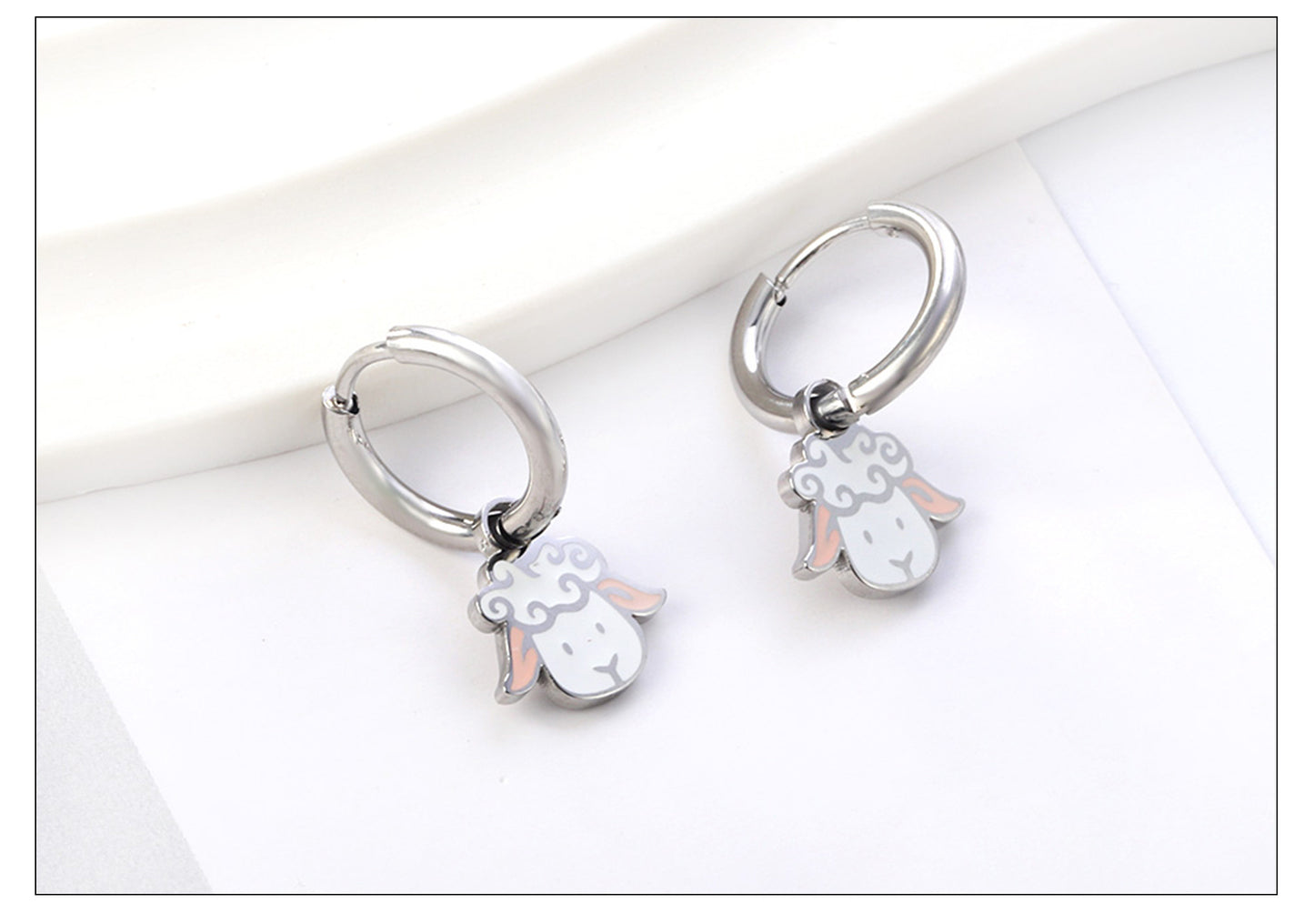 Fashion Animal Stainless Steel Plating Dangling Earrings 1 Pair