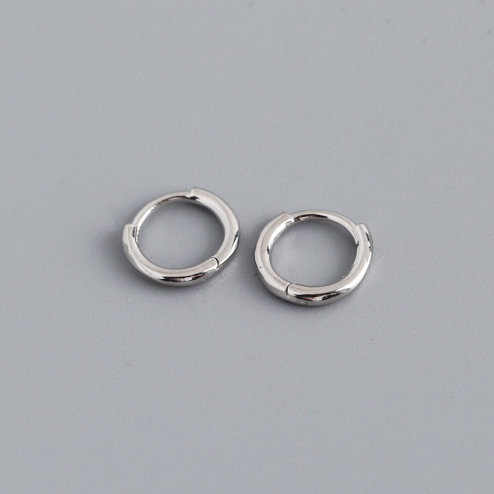 1 Pair Simple Style Circle Plating Sterling Silver Hoop Earrings