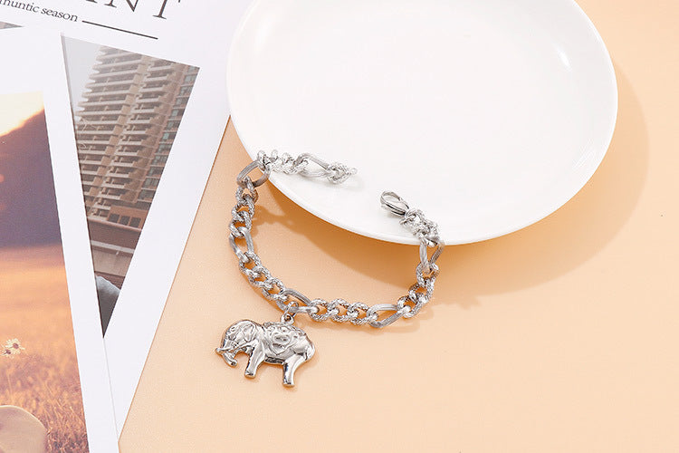 Stainless Steel Chain Elephant Tag Fashion Bracelet Wholesale Jewelry Gooddiy