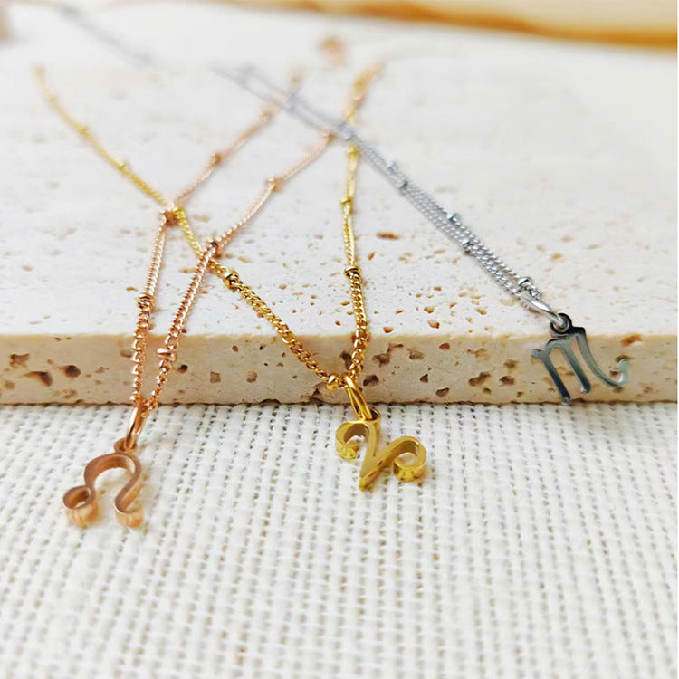 Simple Style Constellation Stainless Steel Plating Gold Plated Pendant Necklace