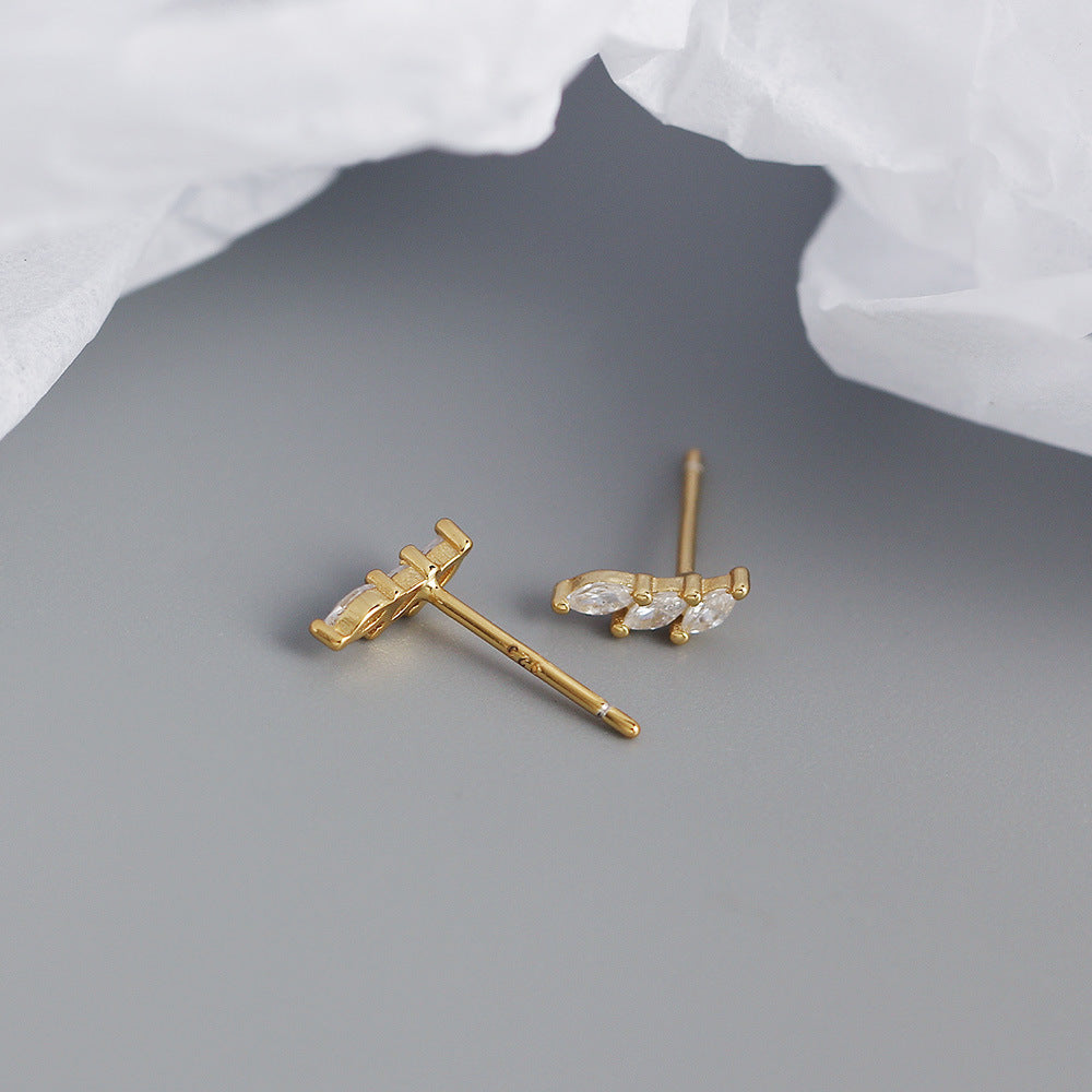 Fashion Geometric Plating Gem Earrings Ear Studs