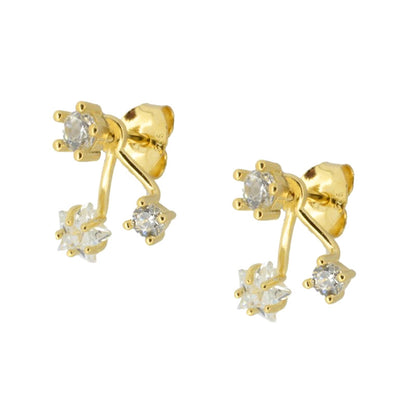 European And American Mini Zircon Five-pointed Star Earrings