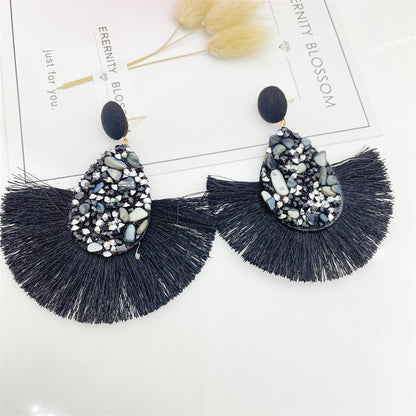 Exaggerated Geometric Alloy Tassel Women's Drop Earrings