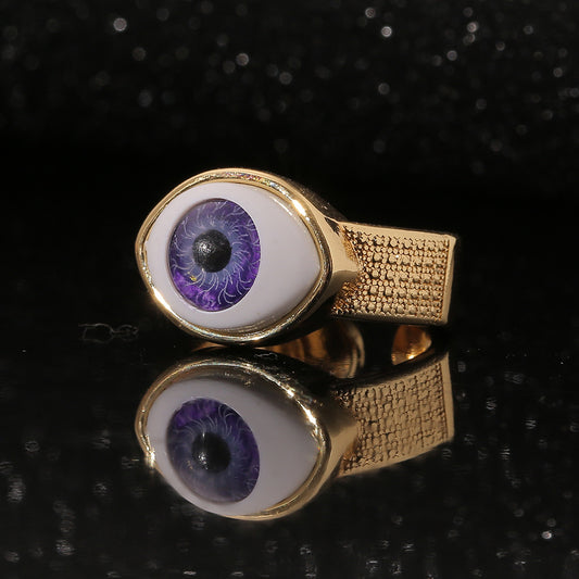 18k Brand New Retro Devil's Eye Copper Ring Wholesale Hello Jewelry