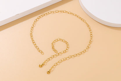 Fashion Simple Hollow O-chain Bracelet Necklace Set Wholesale Gooddiy