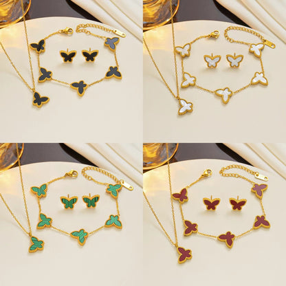 Titanium Steel Simple Style Butterfly Plating Earrings