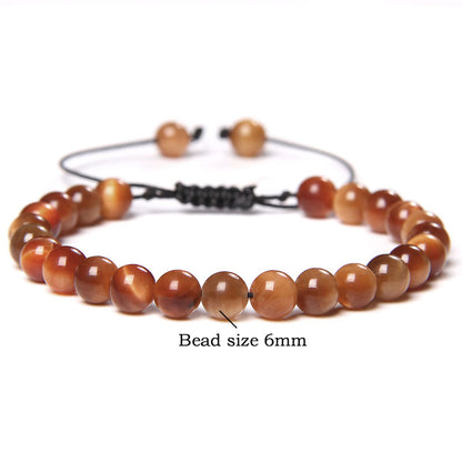 1 Piece Fashion Gradient Color Tiger Eye Beaded Bracelets