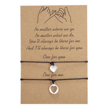 Streetwear Heart Shape Alloy Rope Valentine's Day Unisex Bracelets