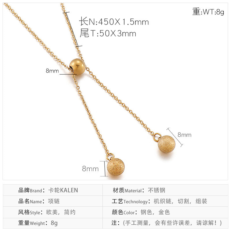 Fashion Geometric Titanium Steel Steel Ball Necklace