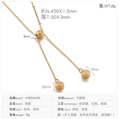 Fashion Geometric Titanium Steel Steel Ball Necklace