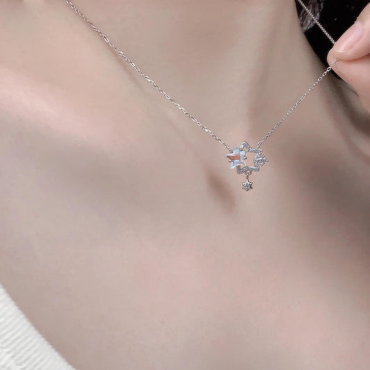 Simple Style Star Sterling Silver Zircon Pendant Necklace In Bulk