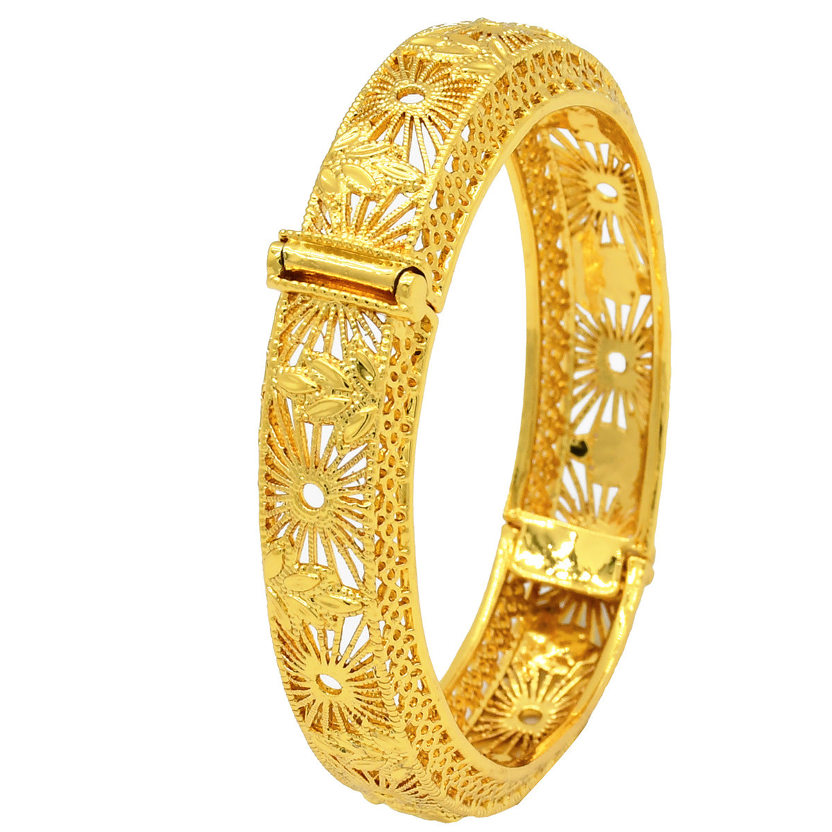 IG Style Simple Style Solid Color 24K Gold Plated Alloy Wholesale Bangle