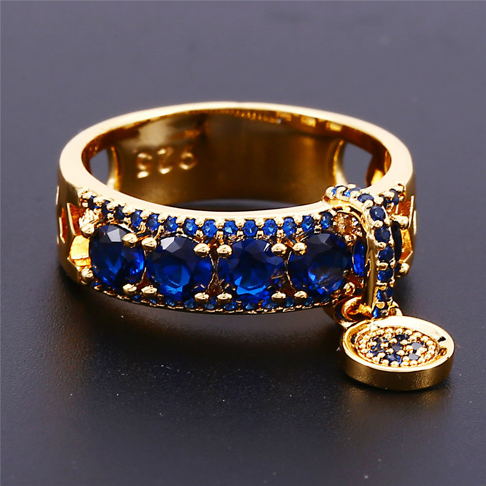 Fashion Geometric Copper Inlay Zircon Rings 1 Piece