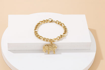 Stainless Steel Chain Elephant Tag Fashion Bracelet Wholesale Jewelry Gooddiy