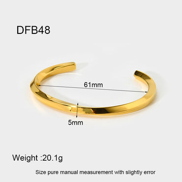 Ig Style Geometric Stainless Steel Plating Bangle
