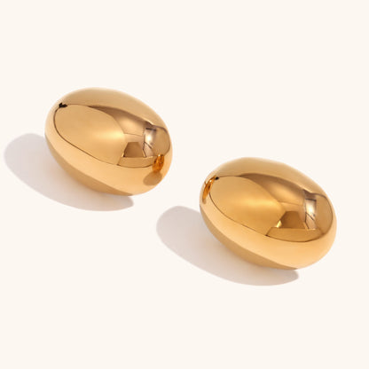 Simple Style Oval Stainless Steel Ear Studs 1 Pair