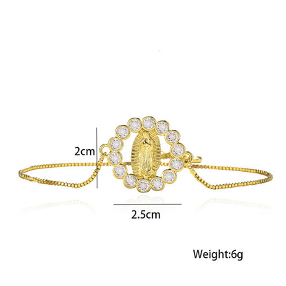 Fashion Geometric Copper Zircon Bracelets In Bulk