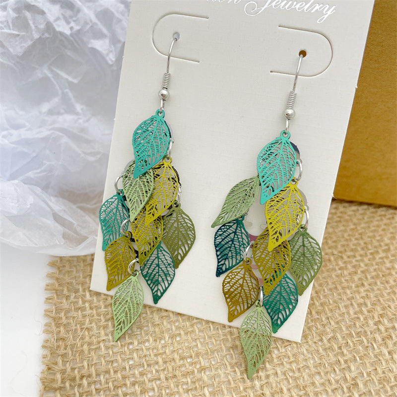 Original Design Leaves Metal Women's Drop Earrings