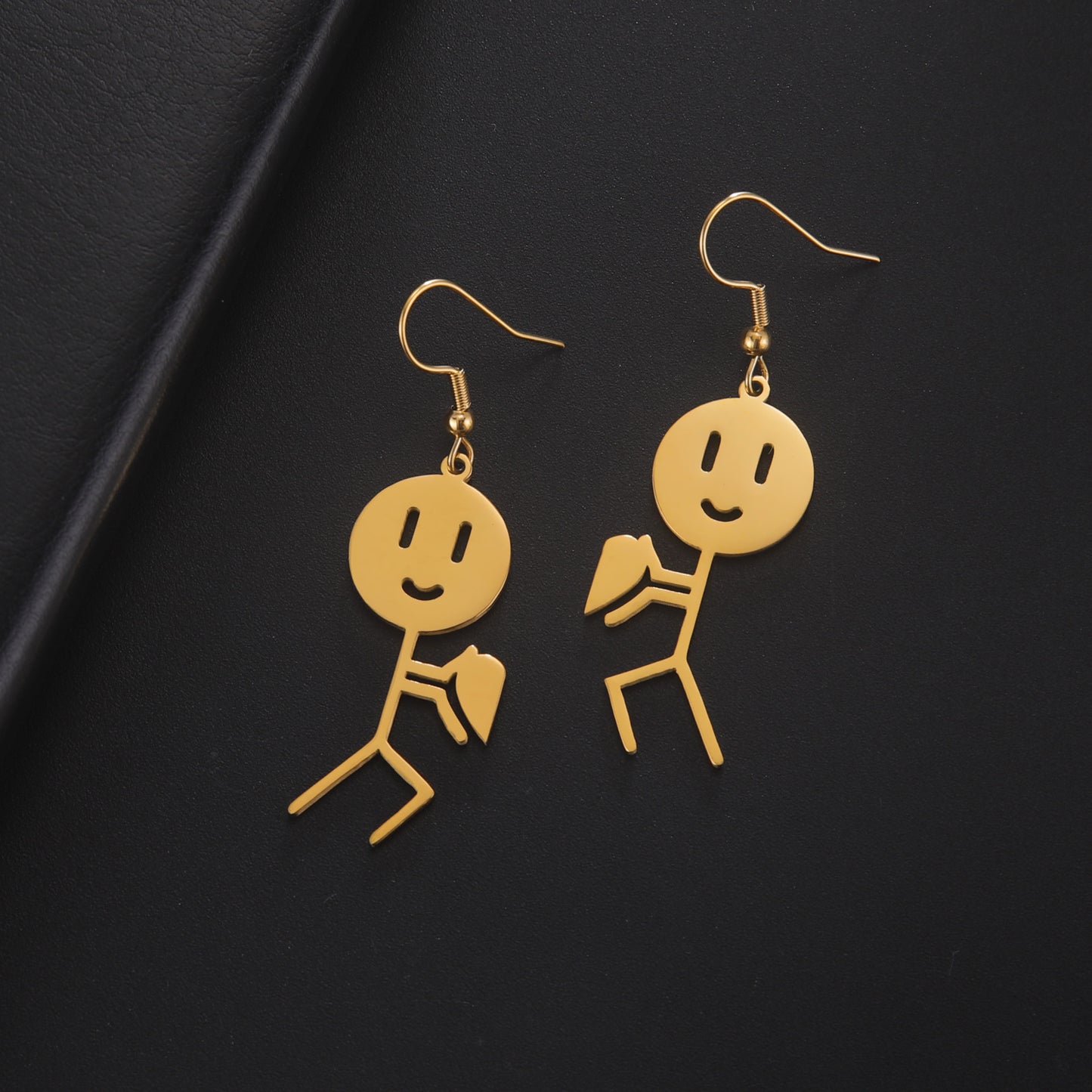 1 Pair Funny Cartoon Plating Stainless Steel Drop Earrings