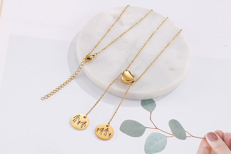 Fashion Heart-shaped Stainless Steel Necklace Wholesale