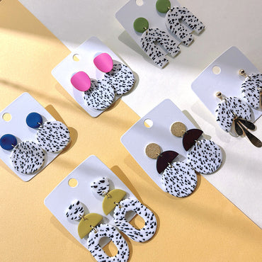 1 Pair Fashion Polka Dots Soft Clay Women's Drop Earrings