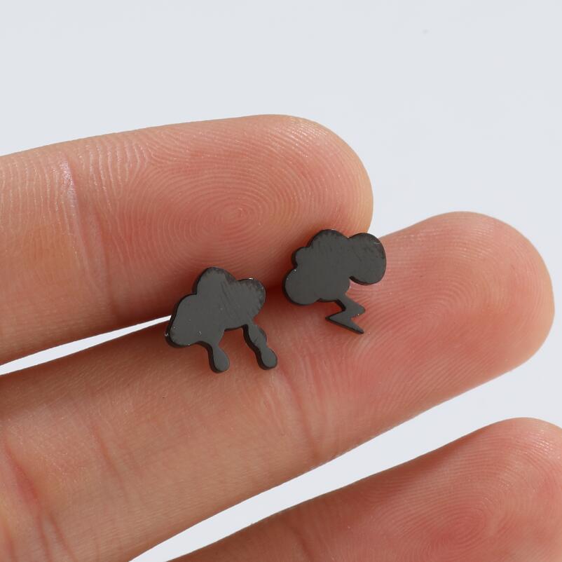 Fashion Geometric Titanium Steel Ear Studs Plating No Inlaid Stainless Steel Earrings