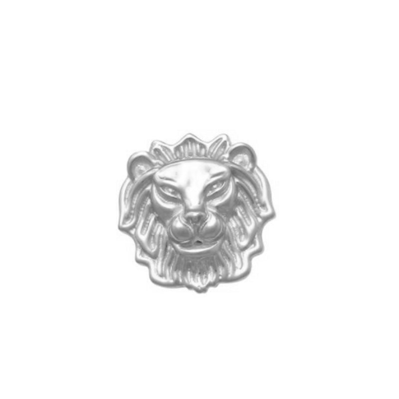 1 Piece Hip-Hop Lion Plating Sterling Silver Ear Studs