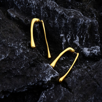 1 Pair Classic Style Geometric Copper Plating 18k Gold Plated Ear Studs