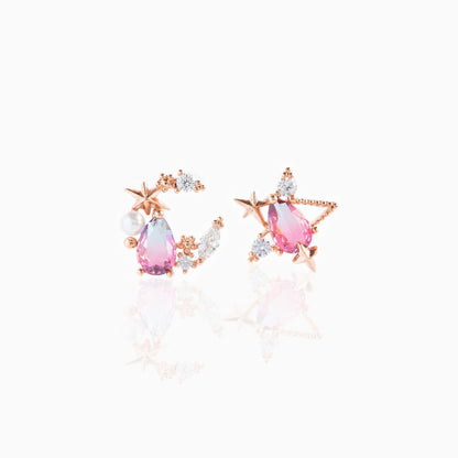 Retro Star Moon Gold Plated Copper Earrings Wholesale Gooddiy