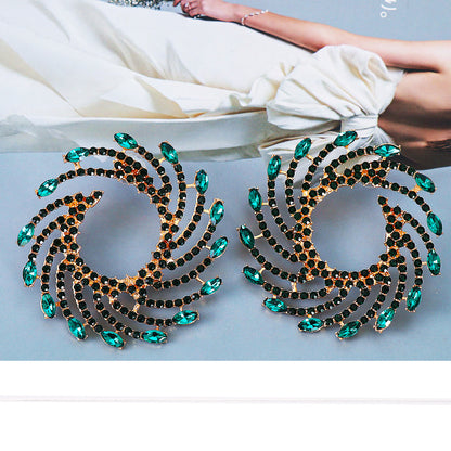 Retro Geometric Alloy Rhinestones Women's Ear Studs 1 Pair